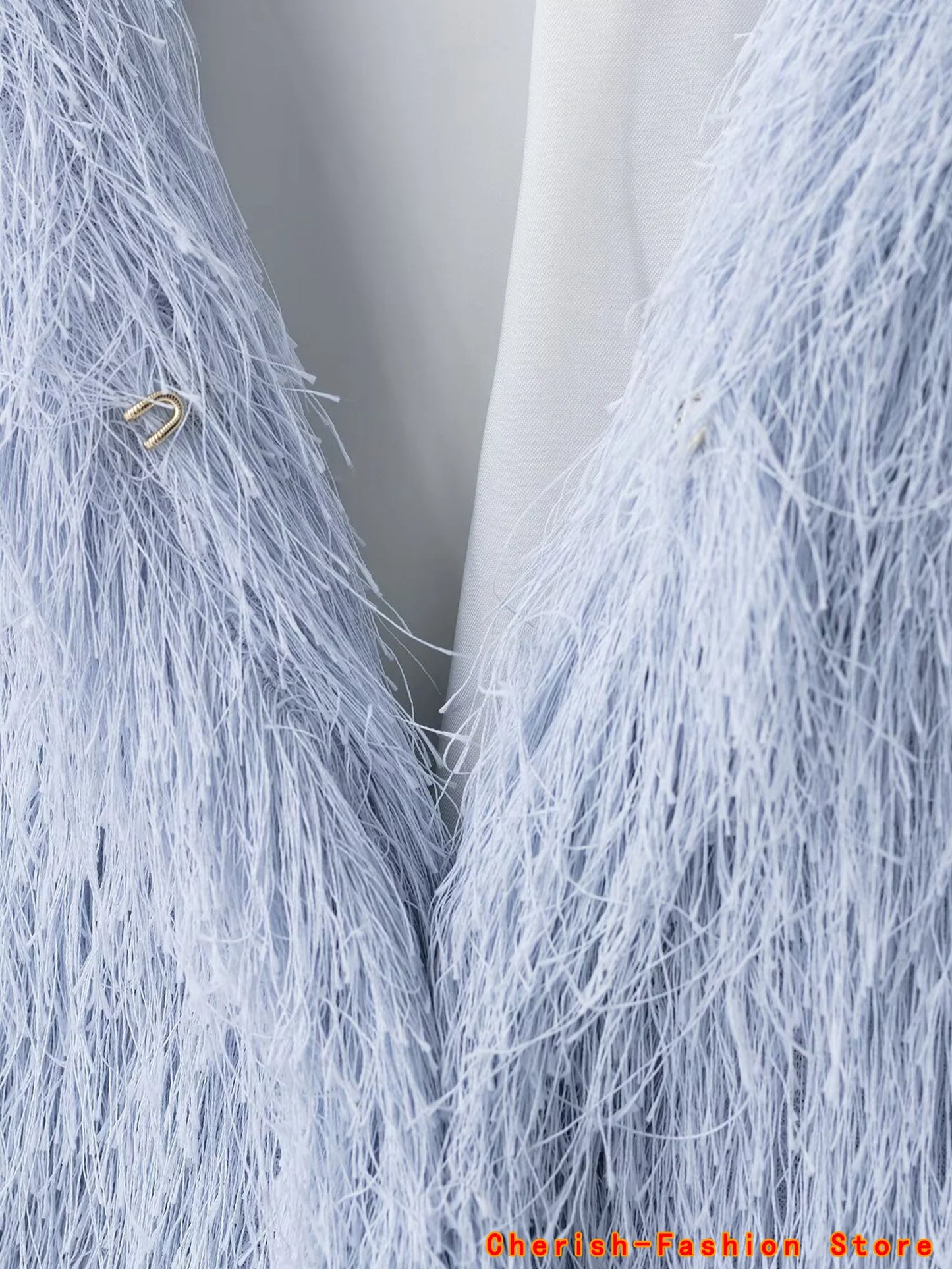 Brand Coat Minimalist Round Neck Tassels Jacket British Blue Jacket Elegant Jacket Winter Coat Jacket Women Tops 2025 New Coat