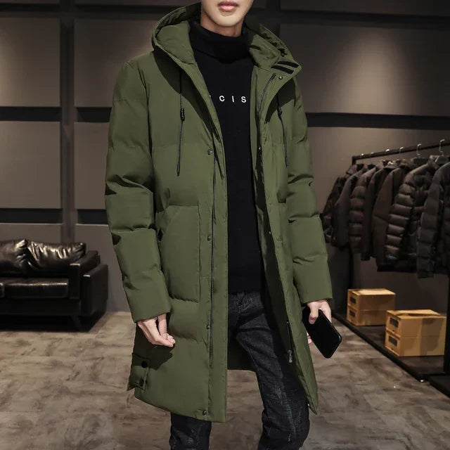 8XL 7XL Men's High Quality Hooded Jacket Black Fashion Winter Jacket Men Brand Clothing New New Parka Men Thick Warm Long Coats