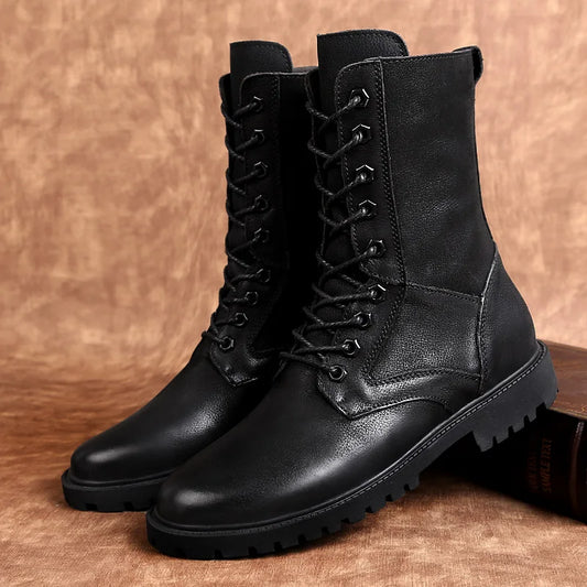 New Arrival Motorcycle Boots Genuine Leather Men Winter Shoes Warm Waterproof Man Boots Luxury Motorcycle Footwear Casual Shoes