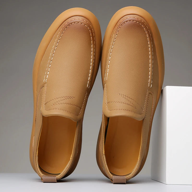 Luxury Brand Designer Men's Shoes Genuine Leather Slip On Loafers Mocasines Summer Breathable Driving Shoes Walking Men Sneakers