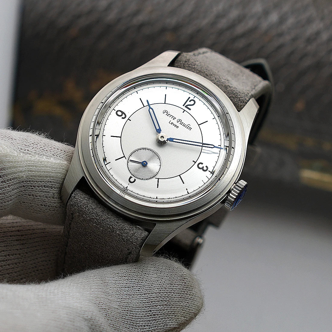 Pierre Paulin Salmon Dial Watch 50m Skin Diver Watch Vintage Small Seconds Mechanical Hand Watch 38mm Reloj Hombre Metal