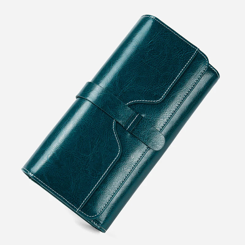 Split Leather Wallet for Women Luxury Designer Long Purse High Quality RFID Card Holder Purses Women's Wallets Handbag