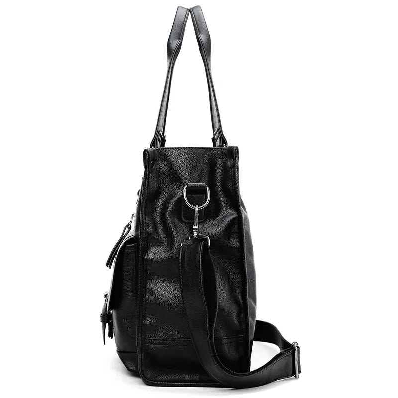 New Fashion Multifunction Briefcase PU Leather Men's Crossbody Messenger Bag Business Men Big Bag Zipper Shoulder Handbags