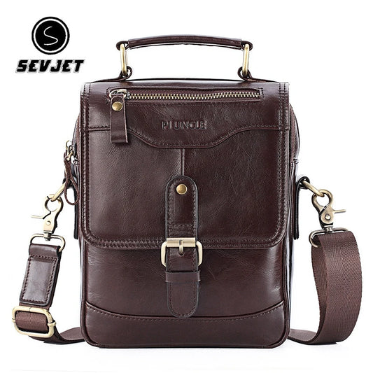 Genuine Leather Men Shoulder Crossbody Bags Casual Small Ipad Handbags For Male Messenger Tote Flap Sling Purse Clutch JYY1026