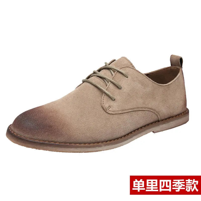 New Real Leather Boots Men Cowhide Hign Shoes British Retro Short Boots Male Tooling Desert Boots ClassicsAnti-slip shoes