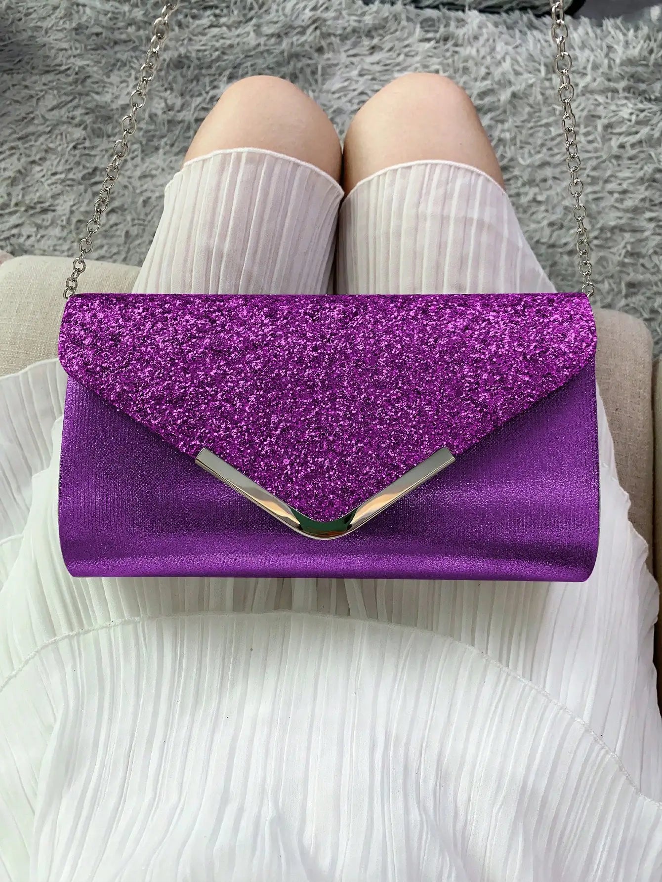 Glitter Bling,Shiny Elegant And Fashionable Envelope Clutch Bag, Party Wedding Handbag For Women Dinner Bag