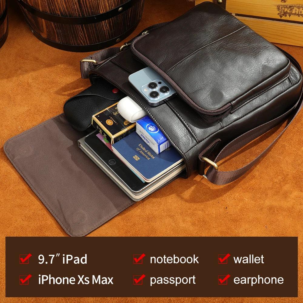 WESTAL Men's Bags Genuine Leather Messenger Bag Crossbody Shoulder Bags For Male Casual Handbag Men Sling Pack For Work Business