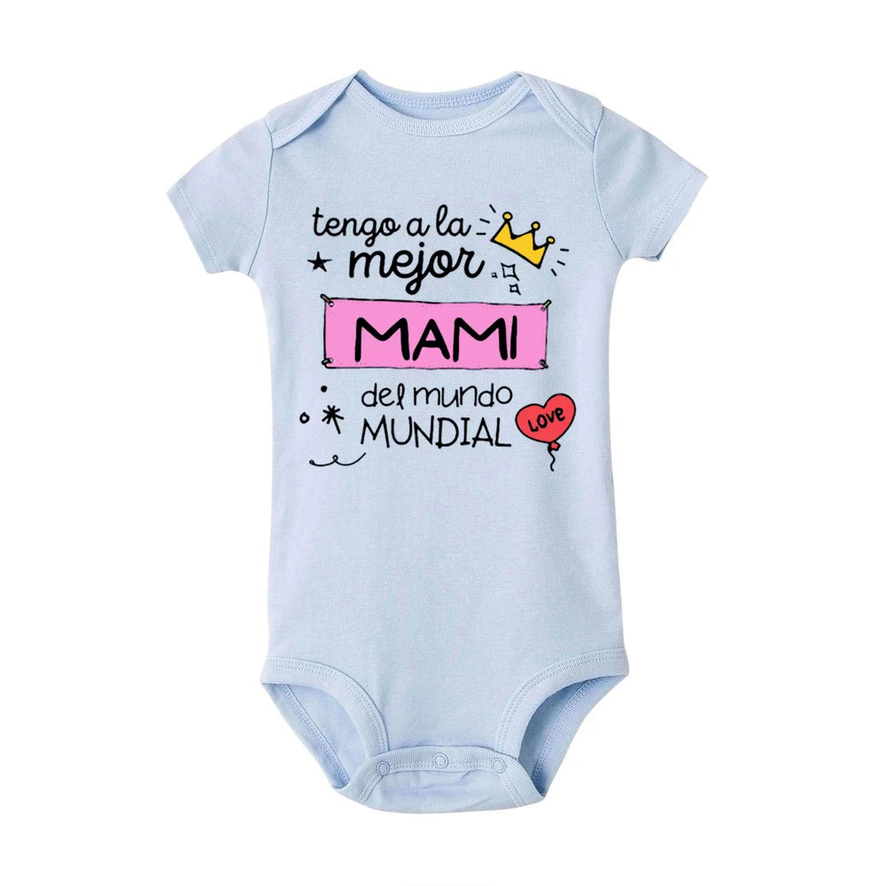 I Hava A Best Mom in The World Printed Baby Romper Infant Short Sleeve Bodysuit Boys Girls Summe Jumpsuit Funny Toddler Clothes