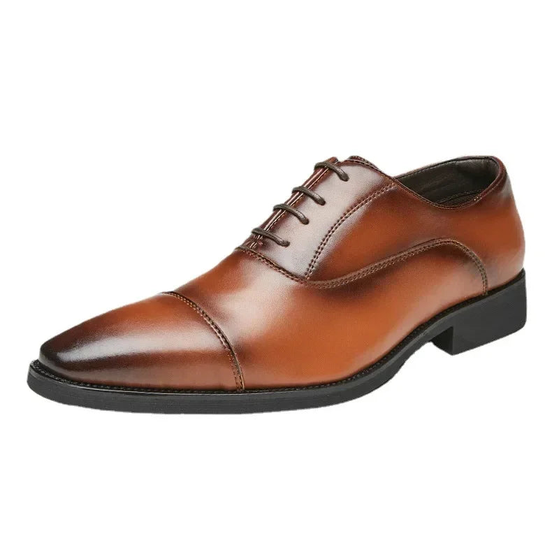 Genuine Leather Men Internal Elevation Dress Shoes for Men Triple Splicing Luxury Party Office Business Shoes Plus Size 45