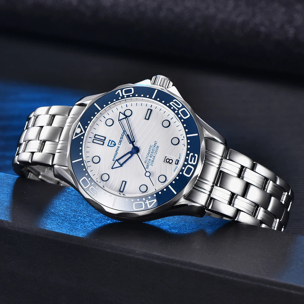 PAGANI DESIGN Men's Watches Luxury NH35 Automatic Watch For Men Mechanical Wristwatches Sapphire Mirror Ceramic Bezel Man Gifts