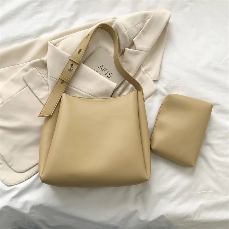 LEFTSIDE Fashion Leather Tote Bag For Women 2025 Tend Female Simple Large High Capacity Shoulder Side Bag Handbags And Purses