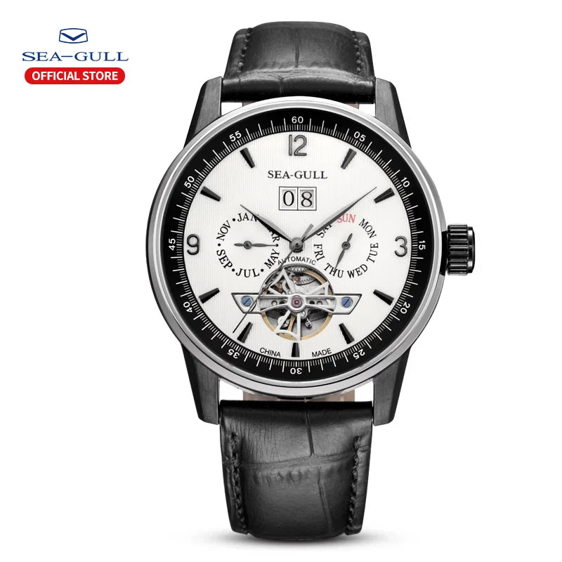 Seagull Men's Watch Automatic Mechanical Watch Business Casual Hollow Flywheel Multi-Function Dial Men's Watch 219.328