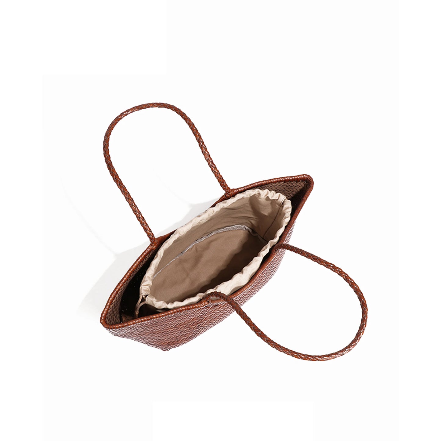 Genuine Leather Hand-woven Vintage Tote Bag New Classic Design Cowhide Shoulder Bag Women's Spring Summer French Bucket Bag 2025