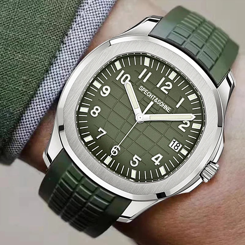 2025 Luxury Specht&Sohne Automatic Watches For Men Rubber Strap Miyota 8215 Movt Classic Sport Wrist Watch Relogio Masculino
