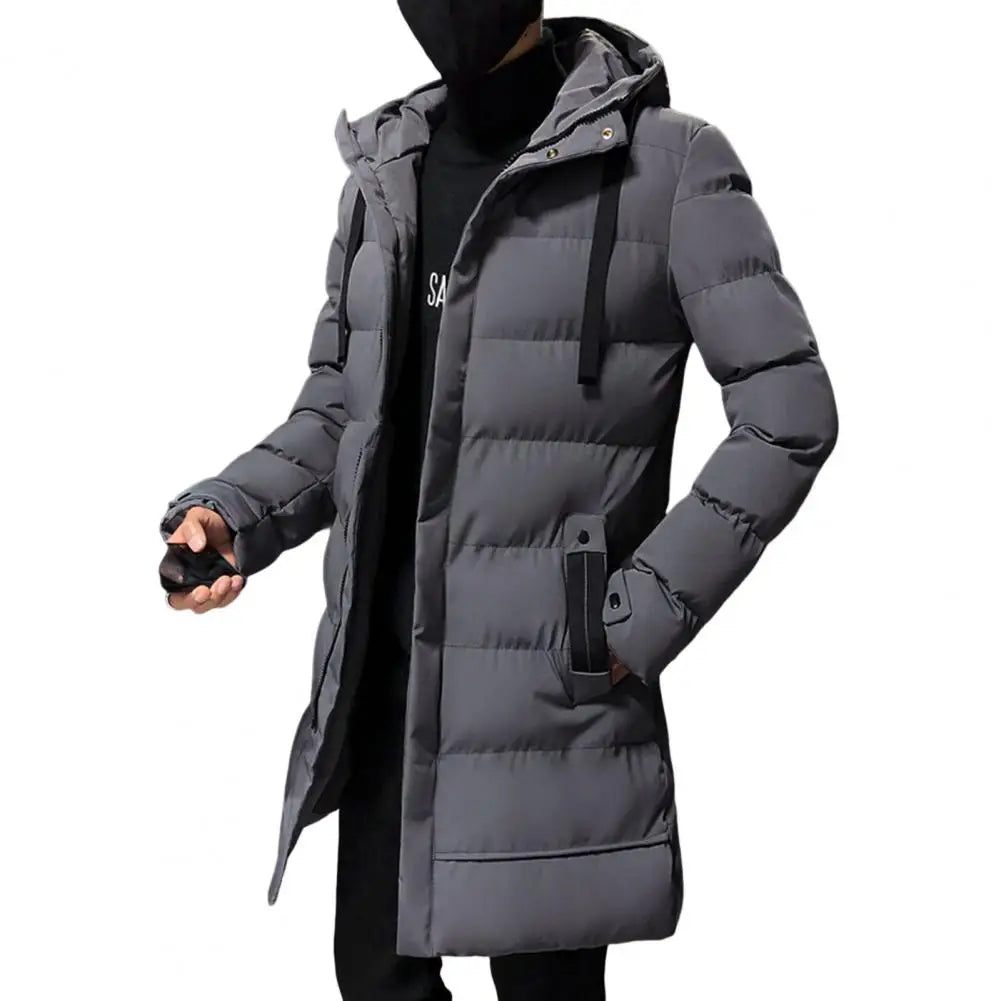 Stylish Men Outerwear  Hood Male Men Jacket  Cotton Padded Zipper Windbreaker