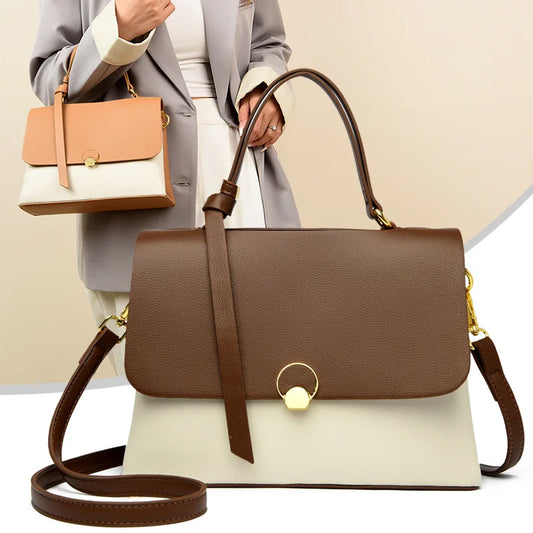 New Fashionable Women's Bags, High-End Versatile Casual Bags, Popular Textured Color-Blocked Handbags, Niche Shoulder Crossbody Bags, Good Choices for Girlfriends