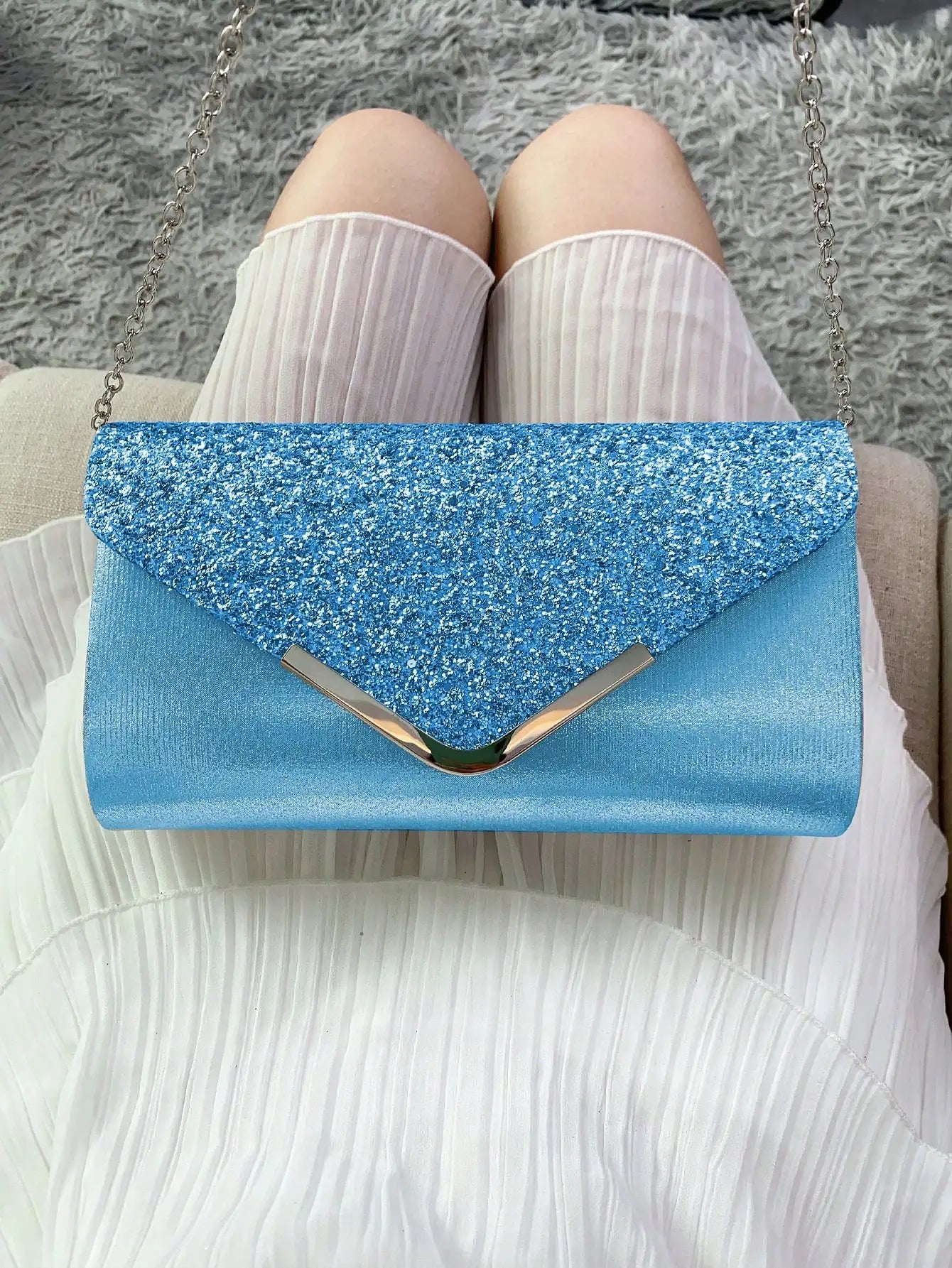 Glitter Bling,Shiny Elegant And Fashionable Envelope Clutch Bag, Party Wedding Handbag For Women Dinner Bag