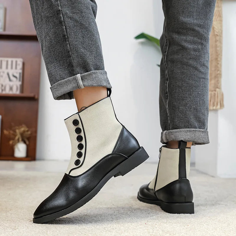 Original Suede Chelsea Boots Men Breathable Designer Zip Ankle Boot Man Comfy Pointed Mens Brogue Shoes Size 46 botas masculino