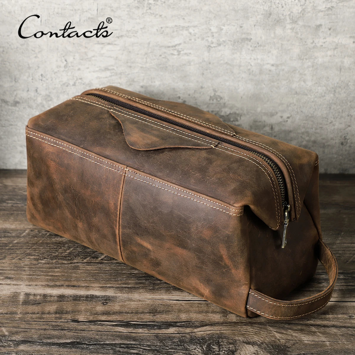 CONTACT'S Genuine Leather Clutch Bags for Men Large Capacity Tote Handbag Men's Bag Cosmetic Bag Male Travel Bag Clutches Wallet