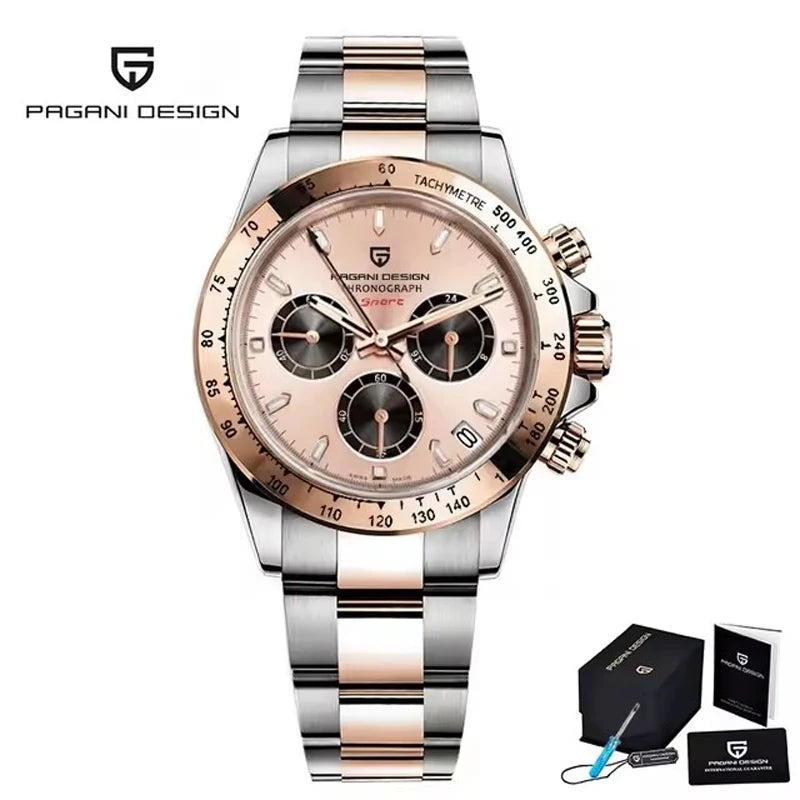 PAGANI DESIGN Men Automatic Watches Top Brand Luxury Quartz Watch For Men Chronograph Sapphire VK63 Wristwatch Reloj Hombre 2024