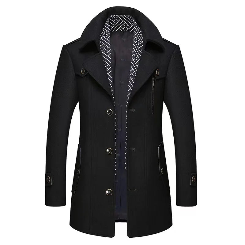 2024 Autumn And winter New Woolen Coat Middle-Aged And Young Woolen Coat Medium To Long Quality Business Woolen Coat Outerwear