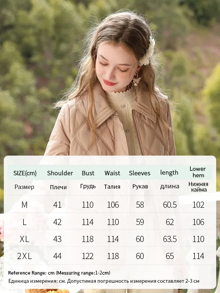 I BELIEVE YOU Turn-down Collar Women's Jacket 2024 Winter New Short Loose Windproof Warm Cotton-padded quilted Jacket 2234155370