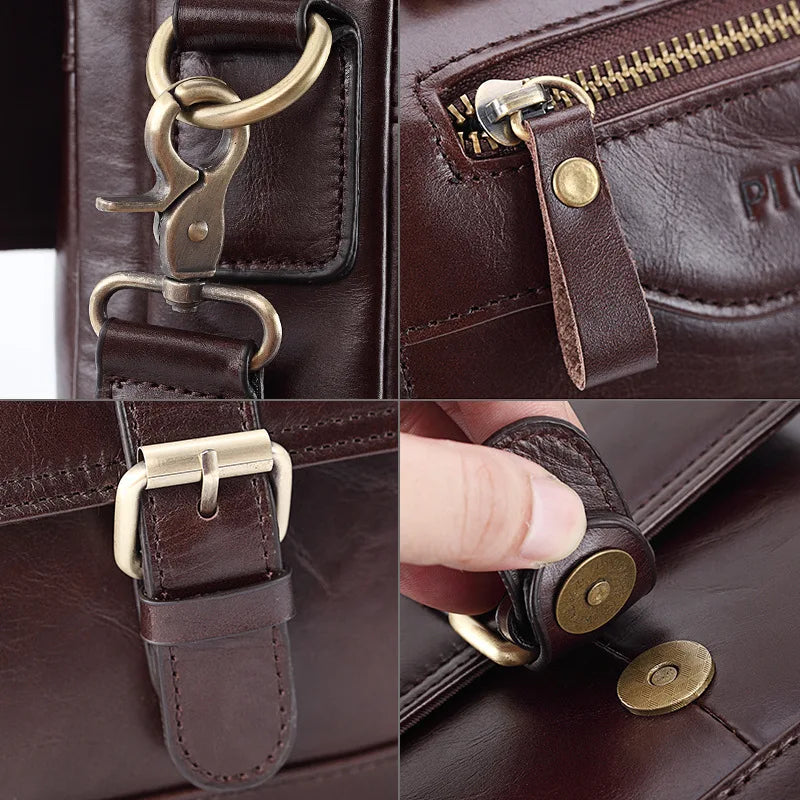 Genuine Leather Men Shoulder Crossbody Bags Casual Small Ipad Handbags For Male Messenger Tote Flap Sling Purse Clutch JYY1026