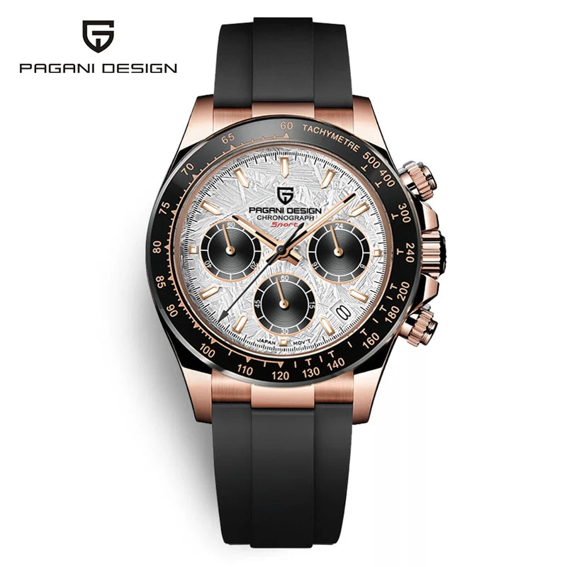 PAGANI DESIGN New Men's Watches Quartz Wristwatch Rose Gold Luxury Watch For Men Chronograph 100M Waterproof  VK63 Movt Clock