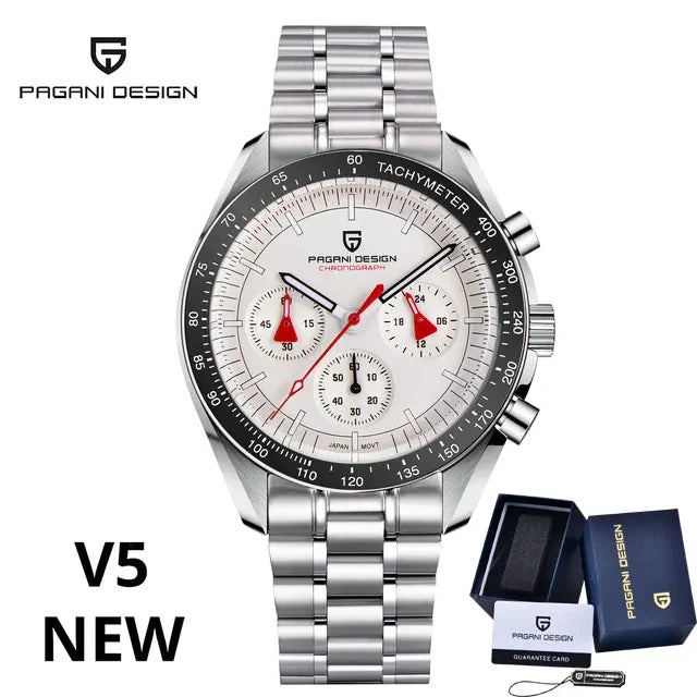 PAGANI DESIGN New Moon Watch Men Multifunctional Top Brand Luxury Automatic Quartz Waterproof Sport Stainless Steel Reloj Hombre