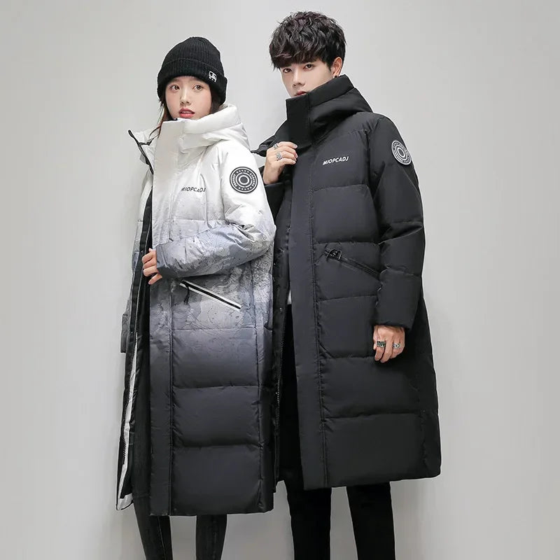Winter Mens Down Parkas High-quality -30 Outdoor Snowfield Down Jackets Long Male White Duck Thicked Warm Hooded Jacket Coat