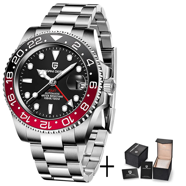 PAGANI DESIGN Sapphire Glass 40MM Ceramic GMT Mechanical Watches 100m Waterproof Classic Luxury Men Automatic Watch Reloj Hombre