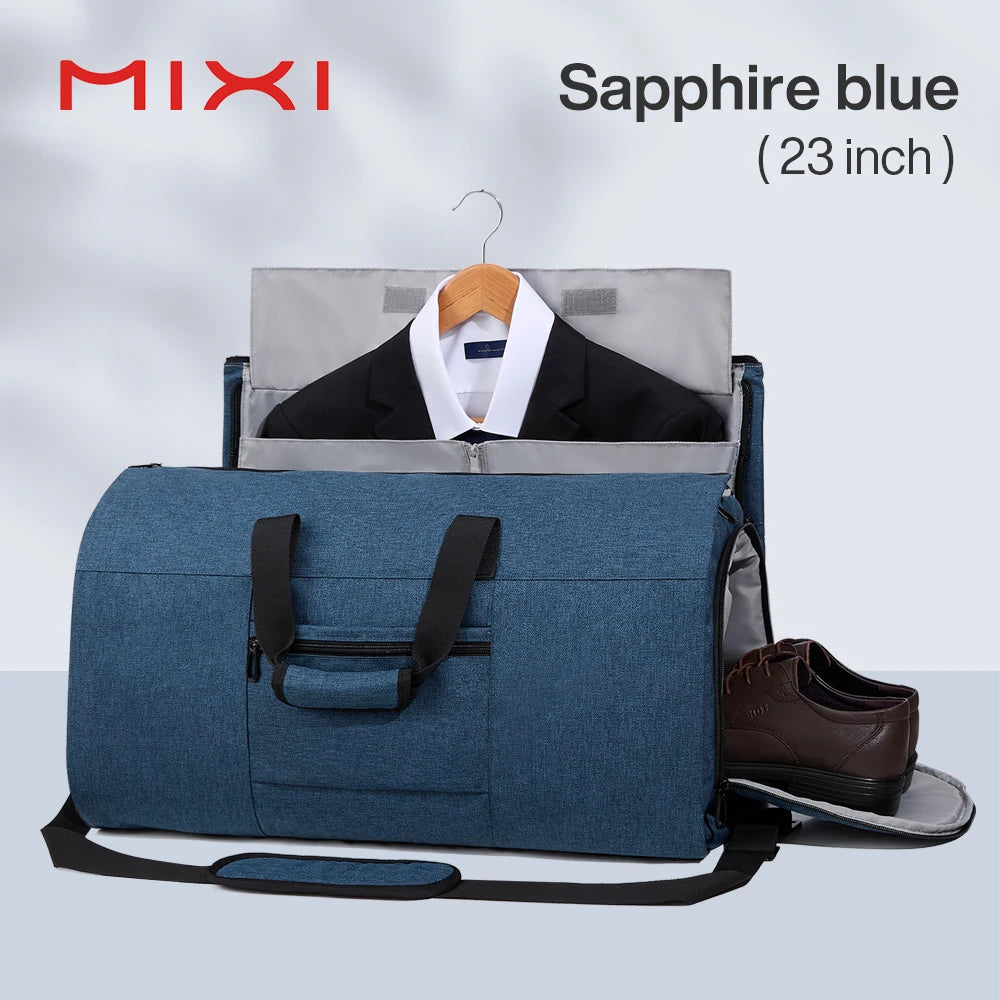 Mixi Carry On Garment Bag for Travel 56L Convertible Duffle Bag for Men Women 2 in 1 Hanging Luggage Suitcase Dress Suit Travel