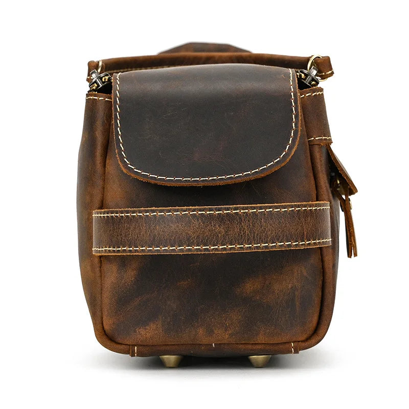 Cowhide Toiletry Bag Men Leather Cosmetic Bag Man Woman Wash Bag Storage Bags Genuine Leather Handbag for Make Up Dopp Kit Male