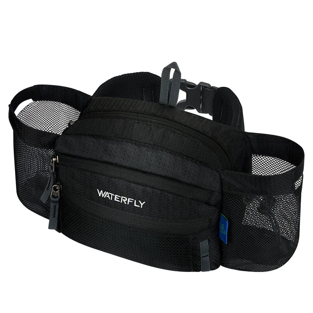 WATERFLY Fanny Pack Waist Bag Waist Pack For Women Men With Two Water Bottle Holder Hiking Fanny Pack For DogWalking Cycling