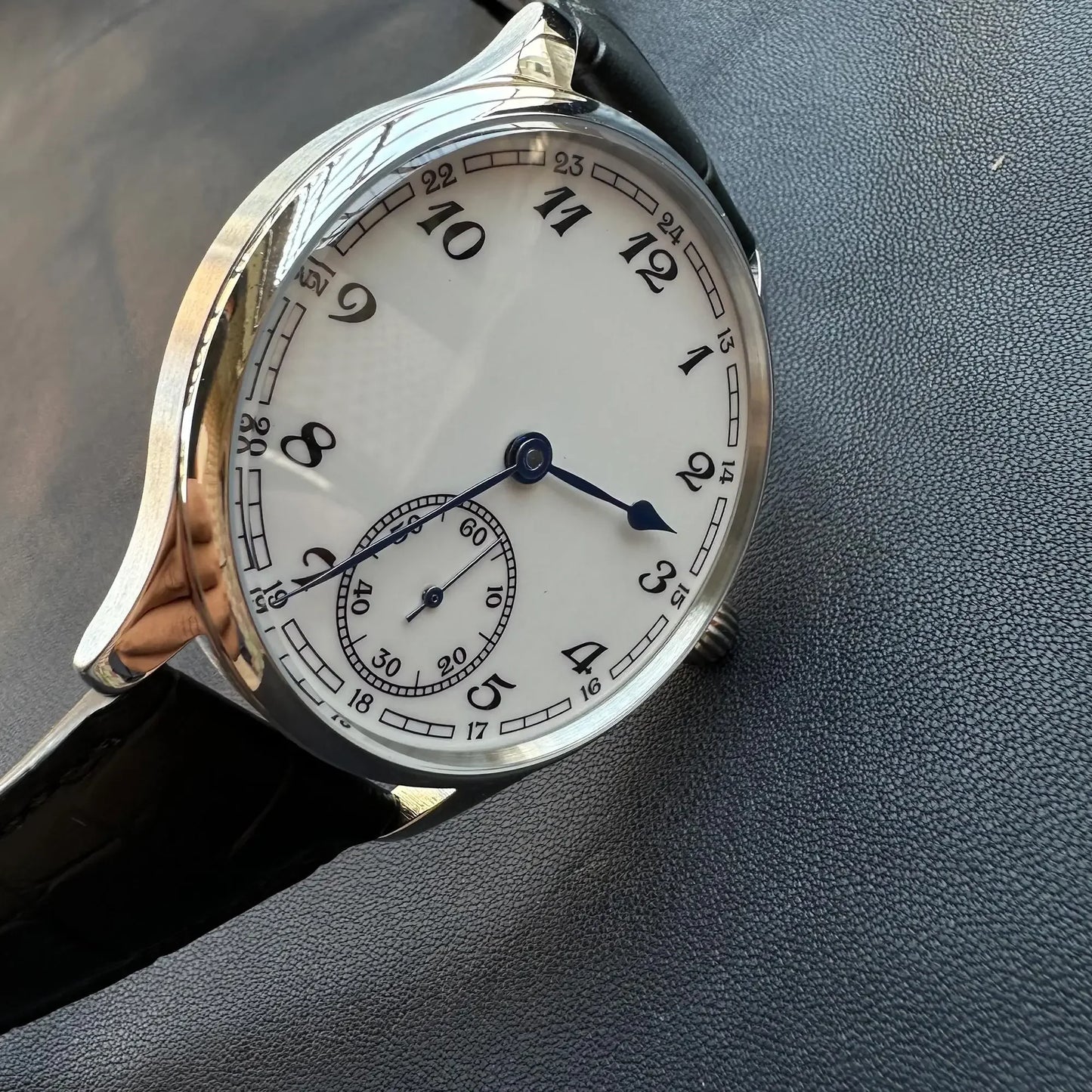 Men's Watch for Seagull ST3600 Manual Movement, Retro Enamel Sterile Dial Business Micro Rotor Mechanical Watch Reloj Hombre