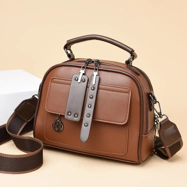 2025 New Women's Handbag - Simple Versatile Crossbody/Shoulder Bag, Multi-layer with Premium Texture