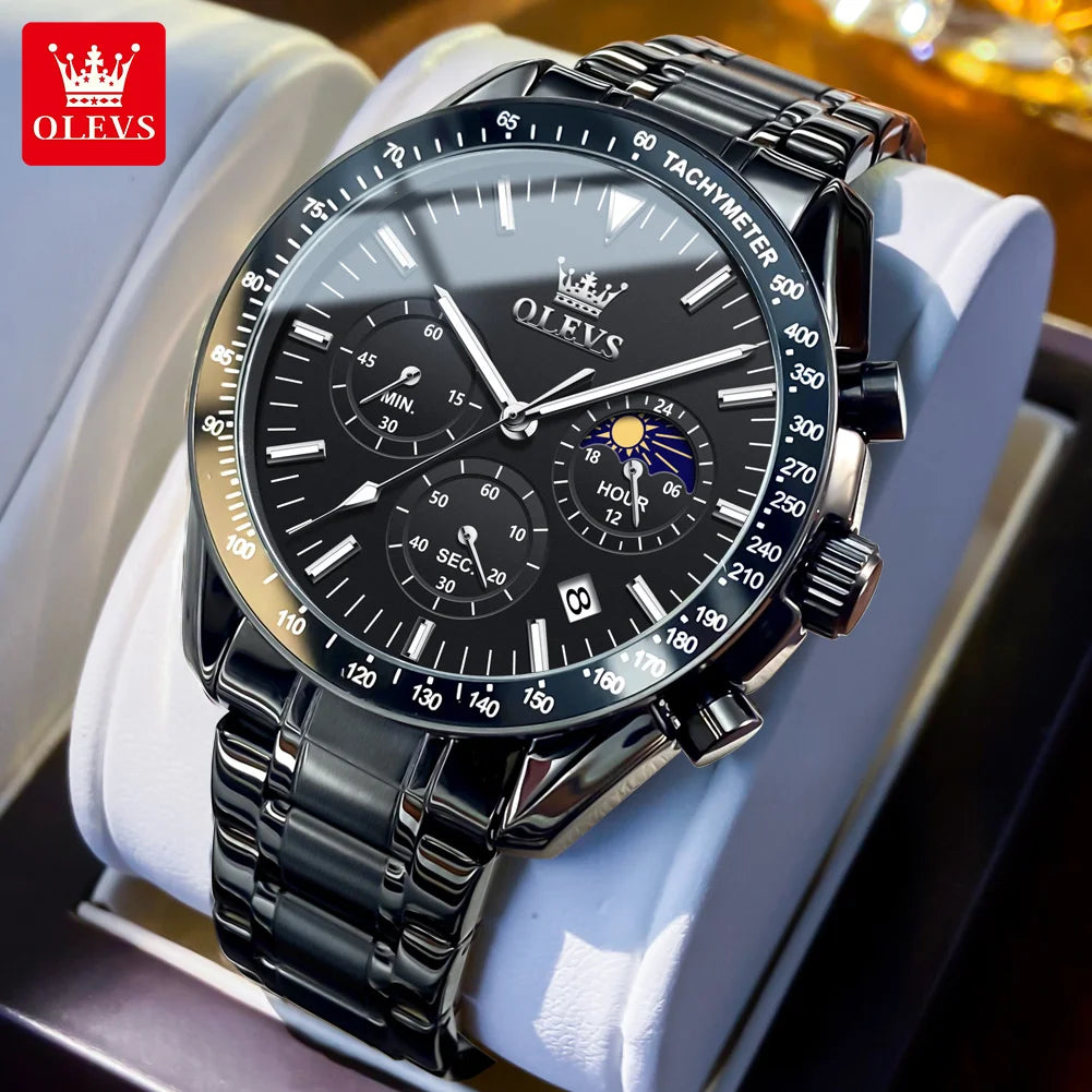 OLEVS Best Selling Original Watches for Men  High Quality Stainless Steel Multifunction Mens Watch Fashion Trend Wrist Watch Men
