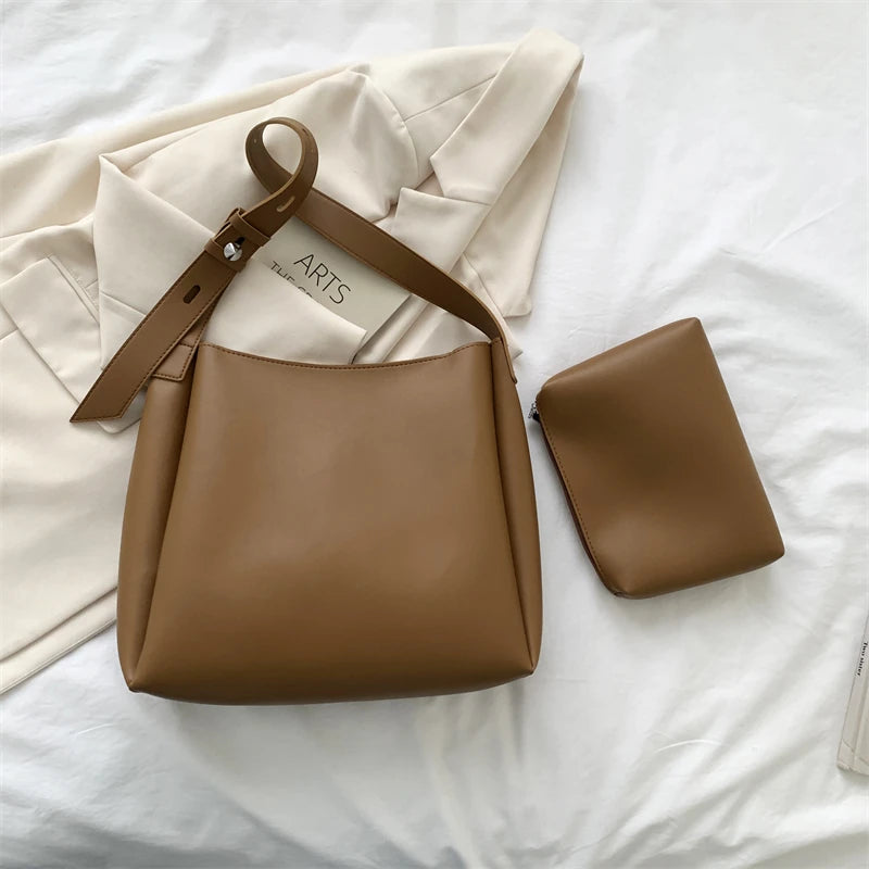 LEFTSIDE Fashion Leather Tote Bag For Women 2025 Tend Female Simple Large High Capacity Shoulder Side Bag Handbags And Purses