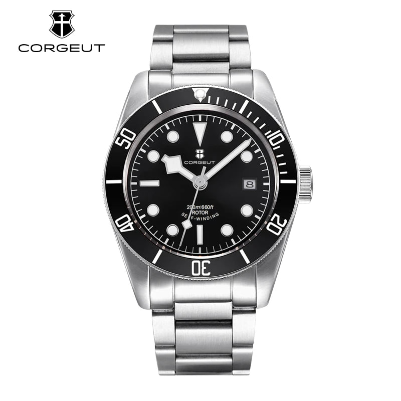 41MM Corgeut Men Mechanical Wristwatch Luxury nh35 Automatic Watches 100m waterproof Sapphire Glass Watch for Men Luminous Reloj