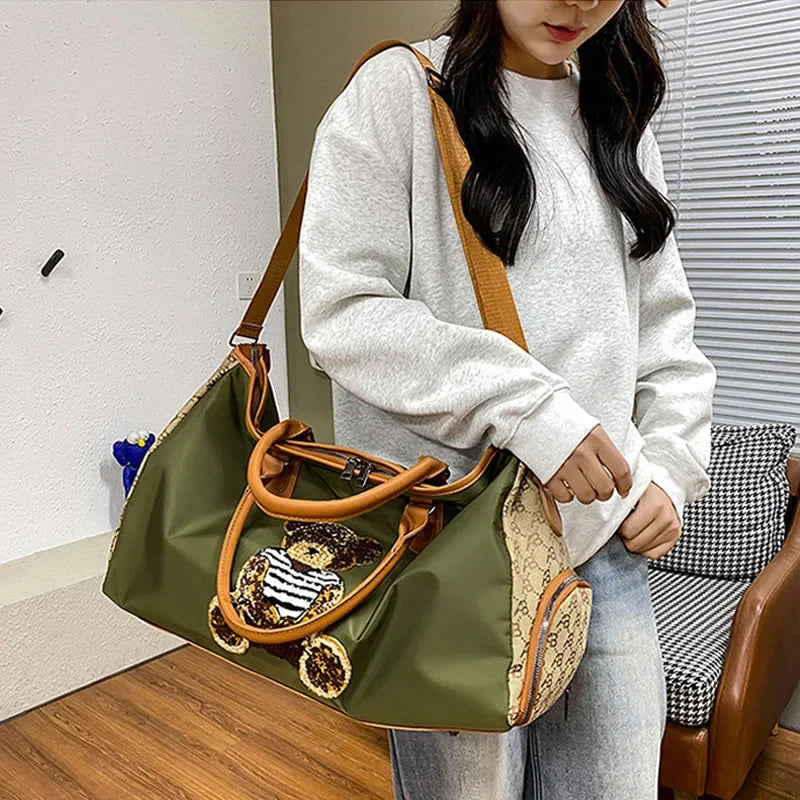 Travel Fitness Bag Luggage Bag Zipper Storage Bag Carry-on Duffle Bag With Single Shoulder Strap For Short Trips Swimming