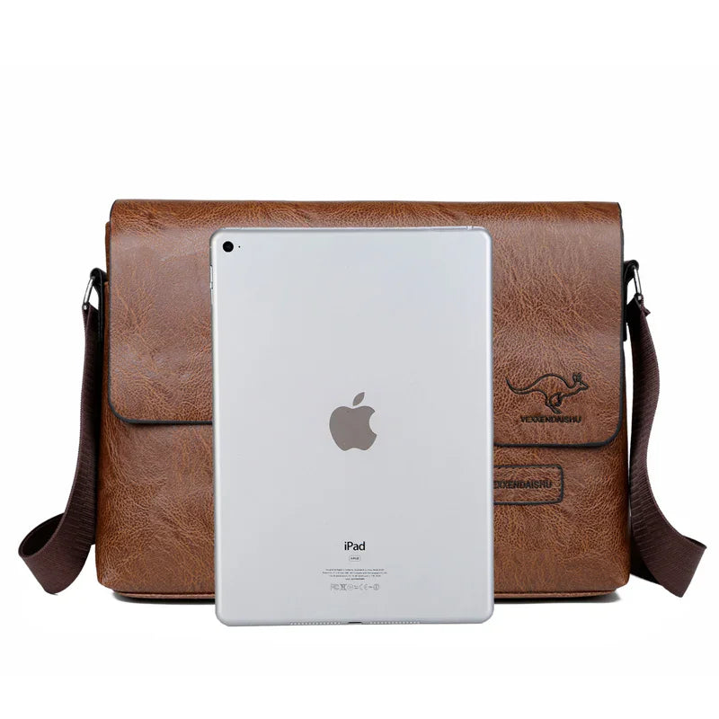 Men Shoulder Bag For IPAD Leather Business Handbag Men Messenger Bag Large Side Sling Bag Fashion Man Crossbody Briefcase