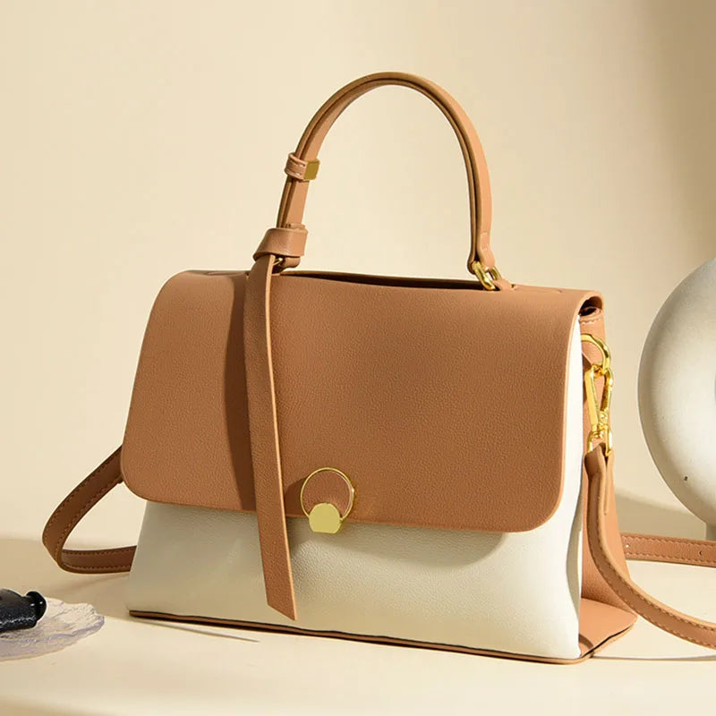 New Fashionable Women's Bags, High-End Versatile Casual Bags, Popular Textured Color-Blocked Handbags, Niche Shoulder Crossbody Bags, Good Choices for Girlfriends