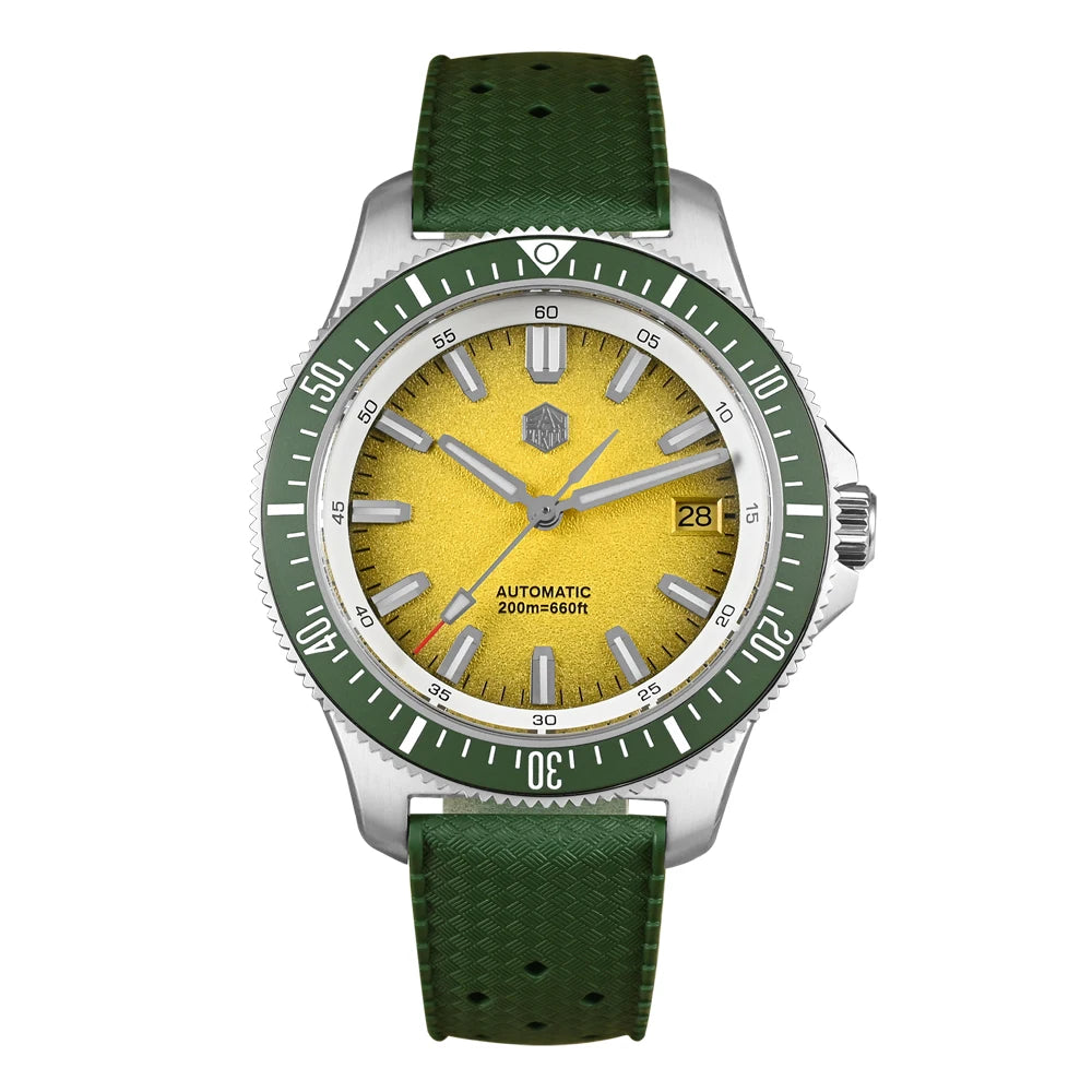 2025 San Martin New 40mm Diver Watch Stainless Steel NH35 Automatic Mechanical 200m Waterproof Men Timepiece Luminous SN0118G-B
