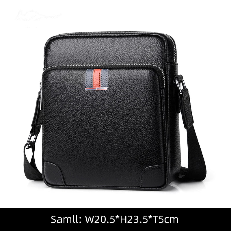 Famous Brand Small Men's Bag Genuine Leather Men Shoulder Bag Messenger Bag Fashion Business Man Crossbody Bag Cowhide Briefcase