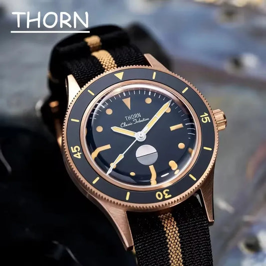 THORN 50 Fathom Watch CUSN8 Tin Bronze Non-radiation NH35 Automatic Mechanical Movement Sapphire Crystal 200M 40MM Diving Watch