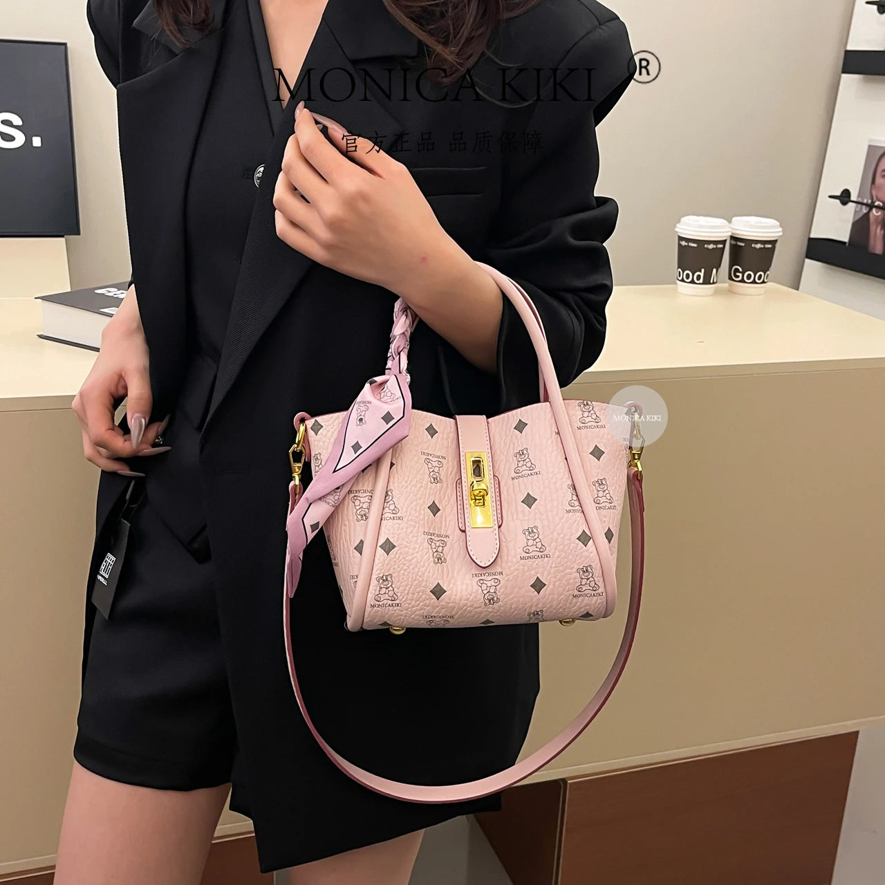 Classic Elegant Leather Handbags For Women Luxury Brand Crossbody Bag Shoulder Style By Famous Designer Ladies Fashion