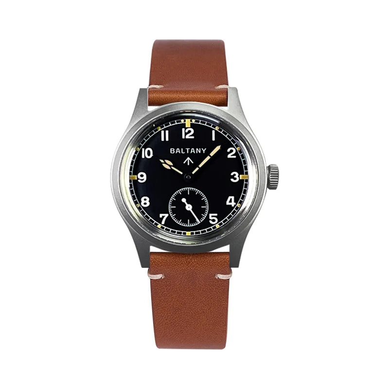 Baltany Retro Automatic Watch Men S2025 Fabric Strap St1701 Classic Subsecond Hand Luminous 36mm Mechanical Vintage Watch