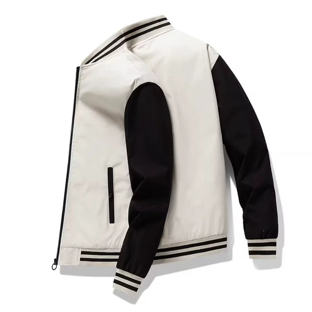 High-quality spliced baseball uniform jacket for men spring and autumn new trendy versatile student hooded jacket for women
