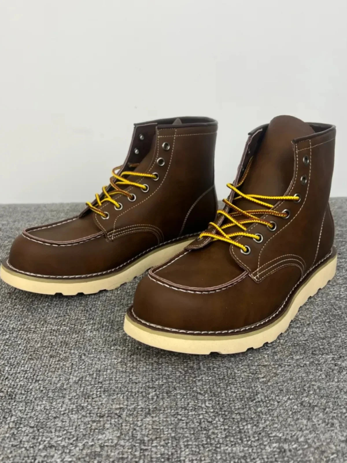 Authentic American Retro  Boots Men's Genuine Leather Workwear Boots Autumn Winter High Top oes