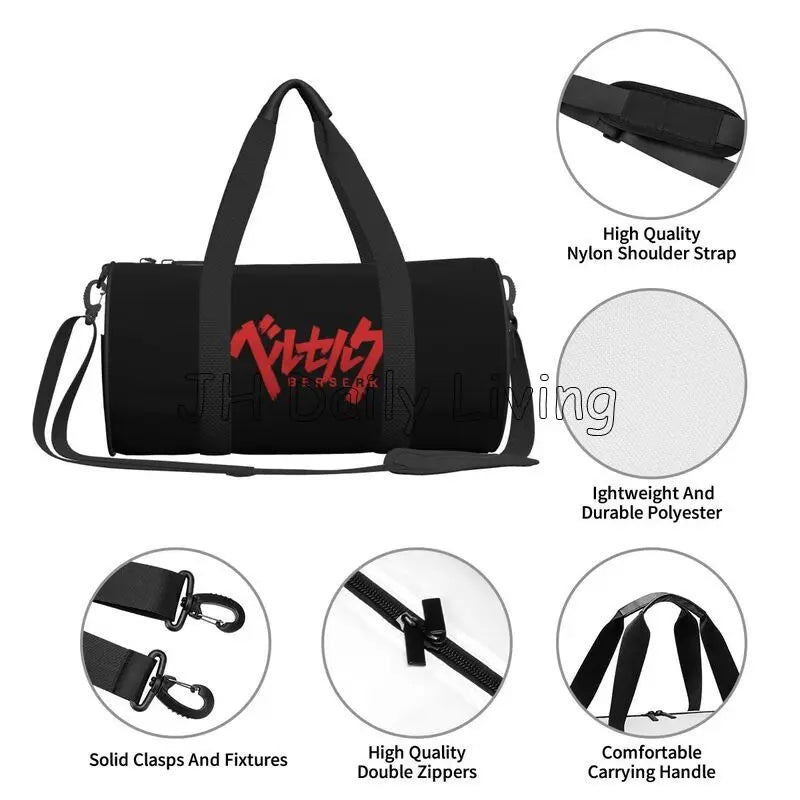 Japan Anime Berserk Gym Bag Fashion Street Waterproof Sports Bags Large Capacity Travel Handbag Novelty Fitness Bag for Couple